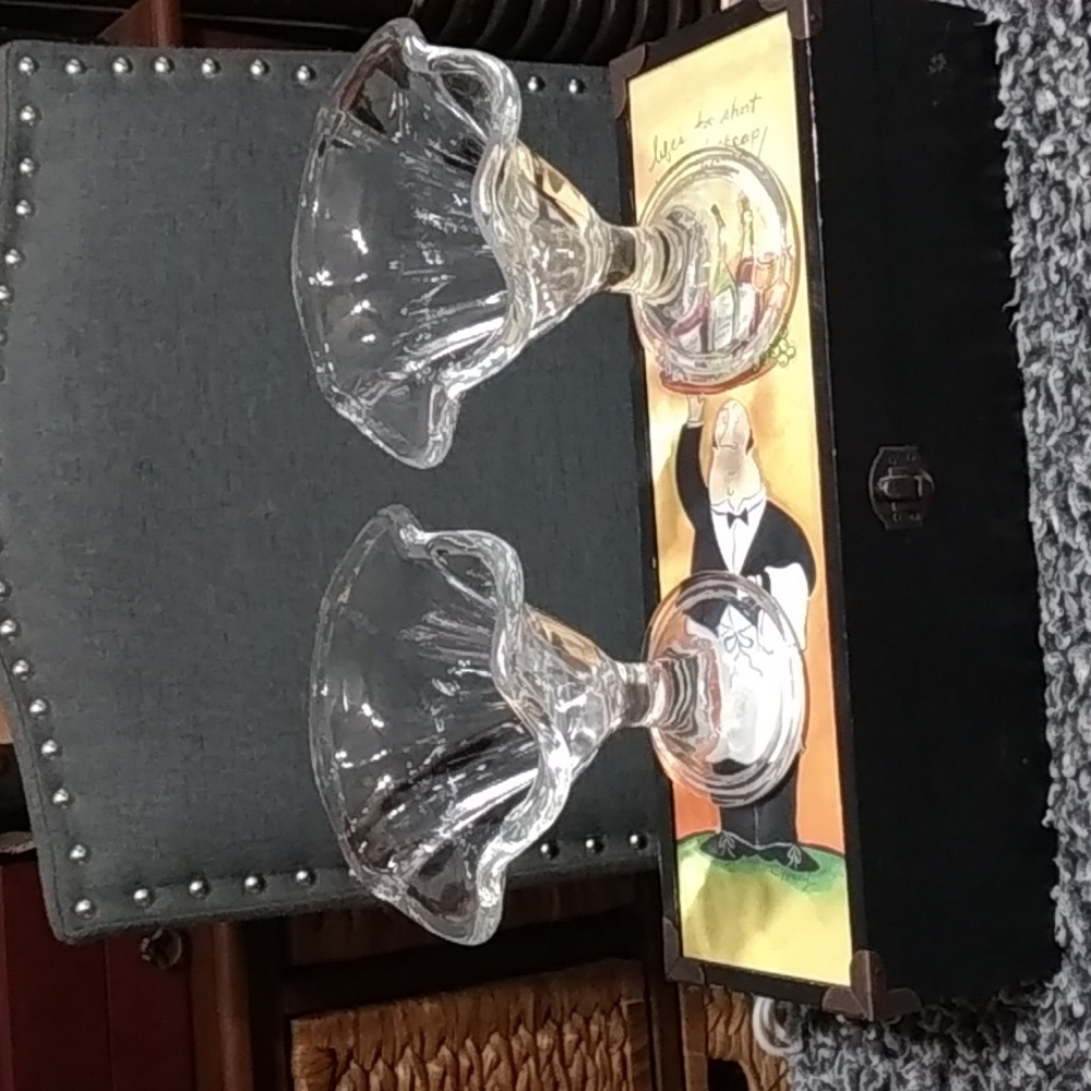 2 Sundae/ Ice Cream Dishes Vintage Made In Italy Large Size